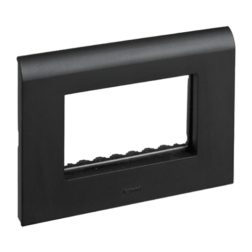 Legrand Myrius 16M Black Plate With Frame, 6732 36